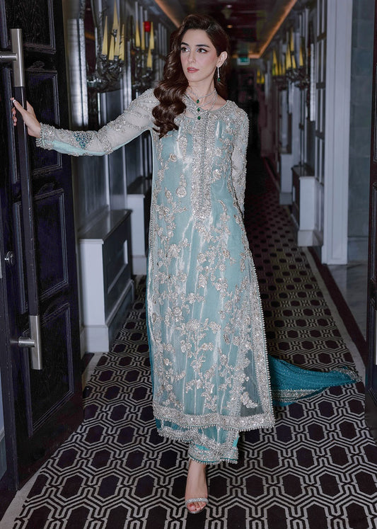 Sara Rohale Asghar Premium Net Embroidered Unstitched 3 Piece Ferozeah