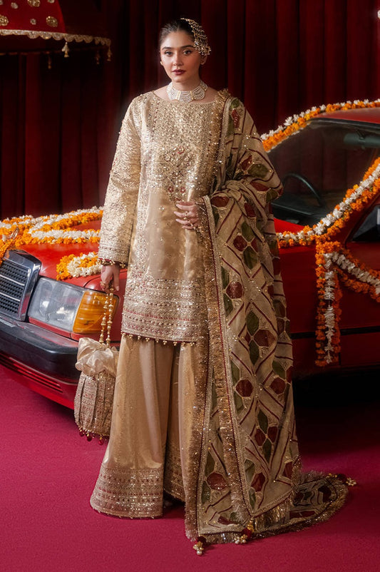 Mohsin Naveed Ranjha - Khushi - Luxury Net Embroidered Unstitched 3 Piece