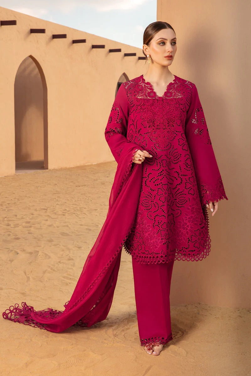 Rang Rasiya Premium Embroidered Lawn 3Pc Unstitched Suit D-10 RAMEEN
