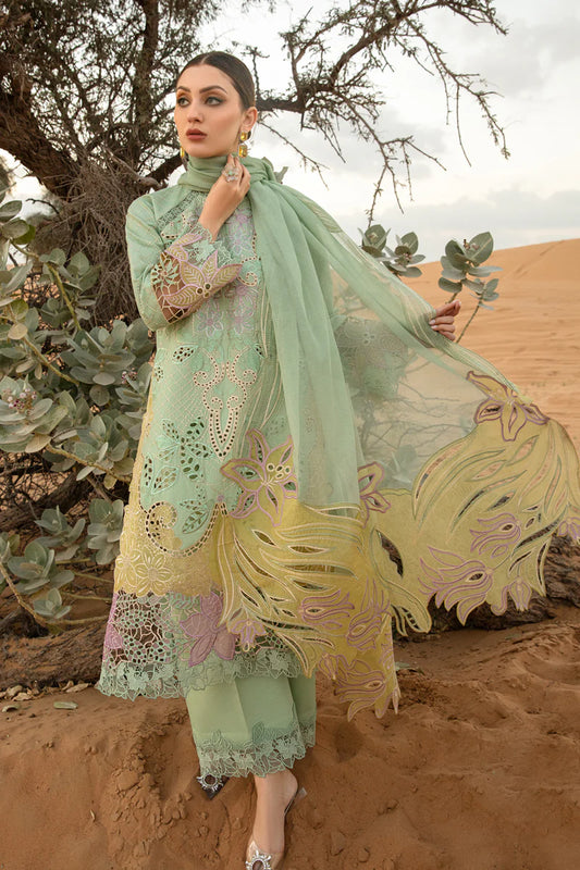 Rang Rasiya Premium Embroidered Lawn Unstitched 3Pc Suit D-08 ELNAZ