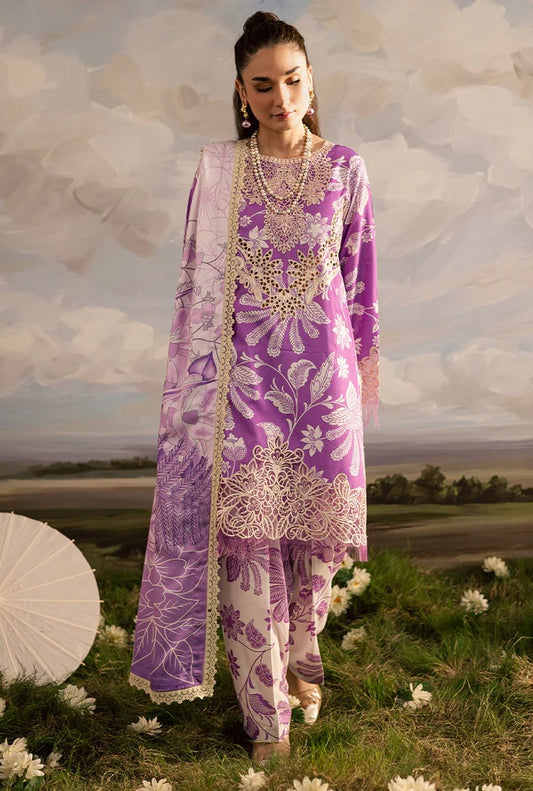 Mahnur - Luxury Lawn Embroidered Unstitched 3 Piece - K - 10