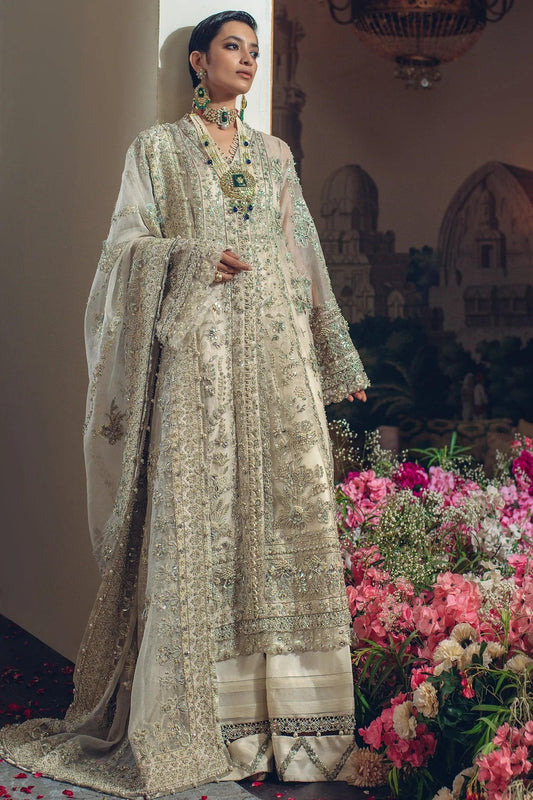Elan Luxury Wedding - Reine Blanche Unstitched 3 Pieces Hand Work - 3 Pieces Net Embroidered - Zainabjees