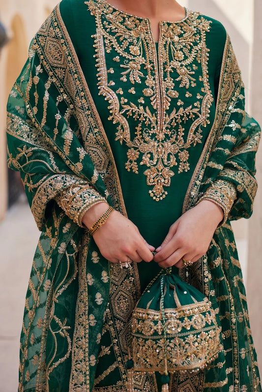 Kanwal Malik Luxury Silk Embroidered 3 Piece Unstitched - Zyra