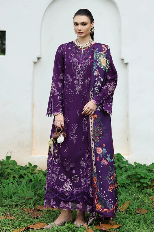 Qalamkar - KL-15 IRIS | Lawn Embroidered Unstitched 3 Piece