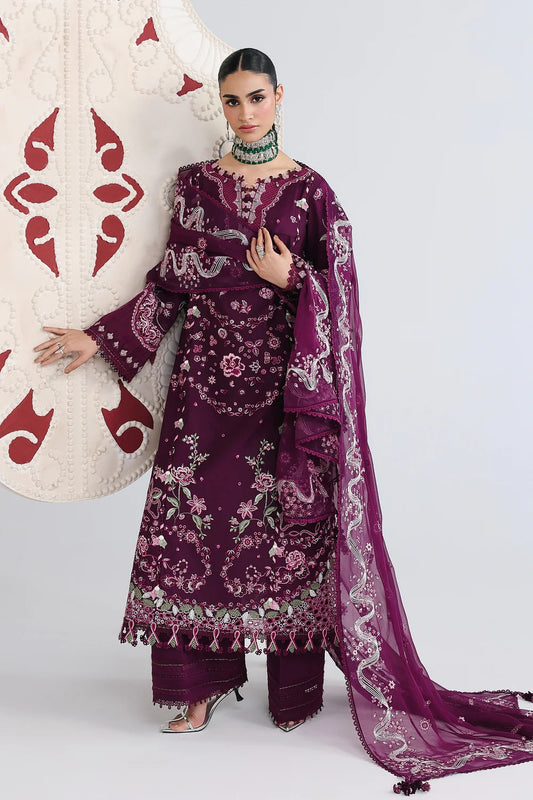 Qalamkar - Luxury Lawn Embroidered Unstitched 3 Piece - Tresa