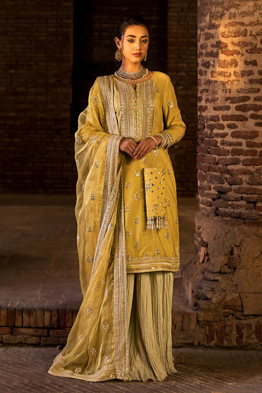 Erum Khan - Dil Araa - Luxury Raw Silk Embroidered Unstitched 3 Piece