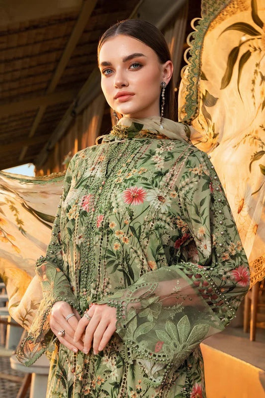 Maria.B Luxury Lawn Embroidered Unstitched 3 Piece MPT-2508-B