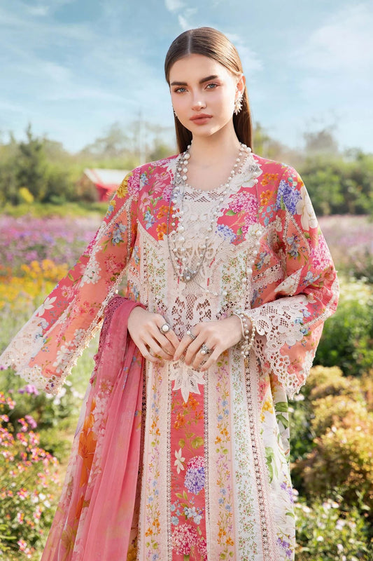 Maria.B Luxury Lawn Embroidered Unstitched 3 Piece MPT-2509-B