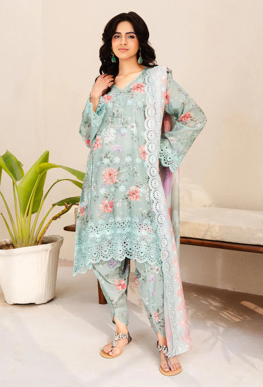 Adan Libas Luxury Lawn Embroidered 3 Pc Unstitched Collection MARISA 8