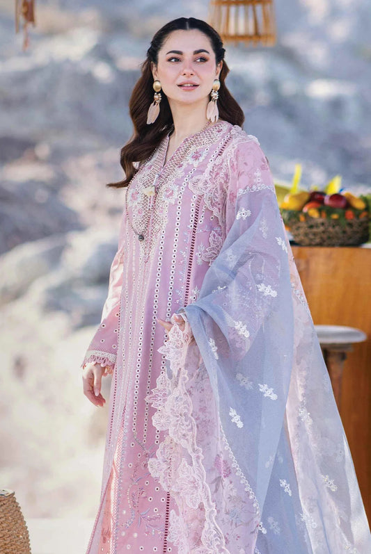 Qalamkar Saahil Kinaare -  Lawn Embroidered 3 Piece Unstitched - Lina FP-10