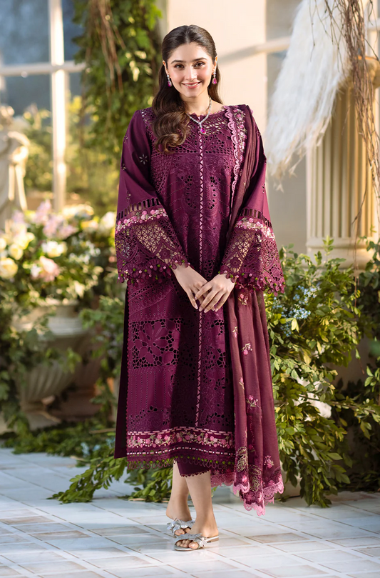 Bin Ilyas Fareesa Luxury Lawn Embroidered 3 Pc Unstithced Collection 106 - A
