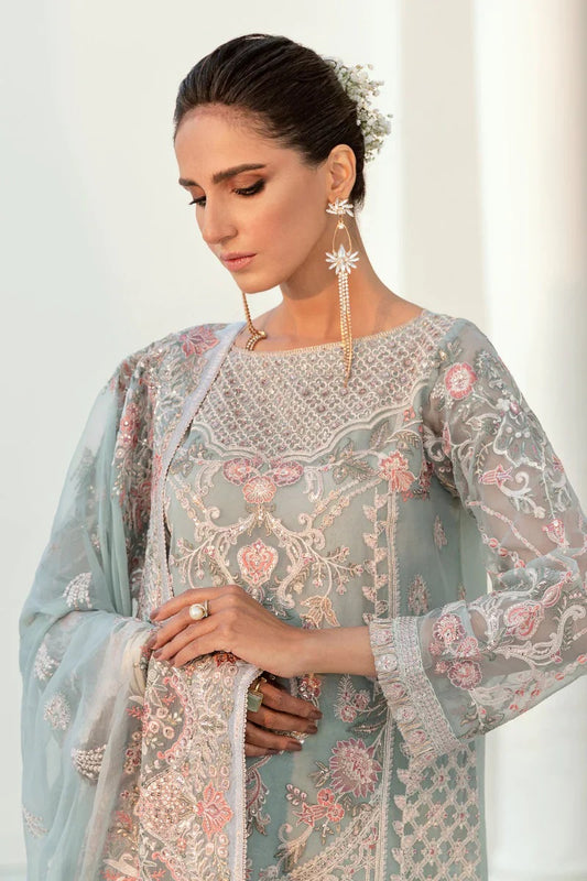 Baroque Luxury Chiffon Embroidered 3 Piece Unstitched F80