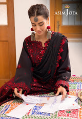 Shadow Work By Asim Jofa Embroidered Chiffon Suits Unstitched 3 Piece AJ23SW AJSW-22 - Luxury Festive Collection