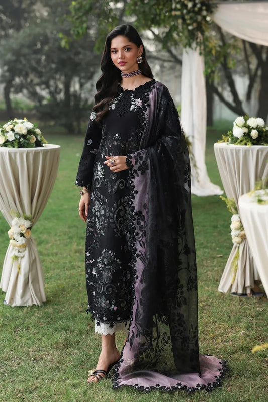 Sardinia - Luxury Lawn Embroidered Unstitched 3 Piece - Midnight Bloom