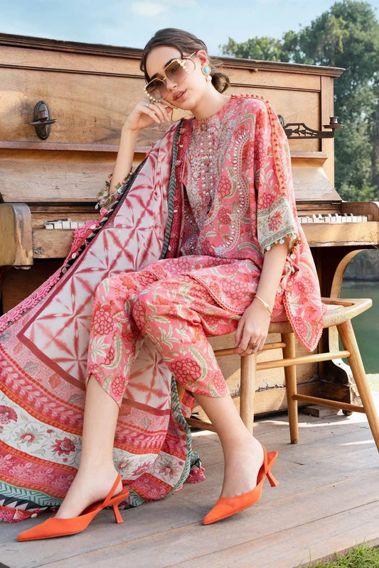 Maria.B Luxury Lawn Embroidered Unstitched 3 Piece MPT-2513-A