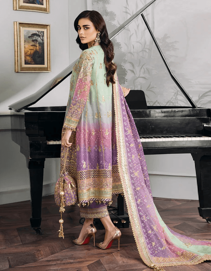 Baroque Chantelle Embroidered Luxury Chiffon 3 Pc Unstitched Suit EC 0 Zainabjees