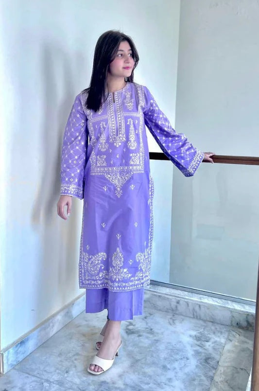 Zainabjees Elegant Lawn Embroidered 2 Piece Unstitched - Gulzaar