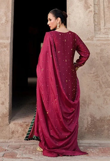 Haseen's Paimana Luxury Raw Silk Embroidered 3Pc Unstitched PA-130