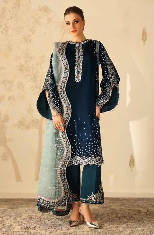 Baroque SF-4310 - Luxury Velvet Embroidered 3 Piece Unstitched