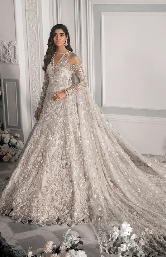 Republic Womenswear Luxury Net Embroidered 3Pc Unstitched Suit E - 52