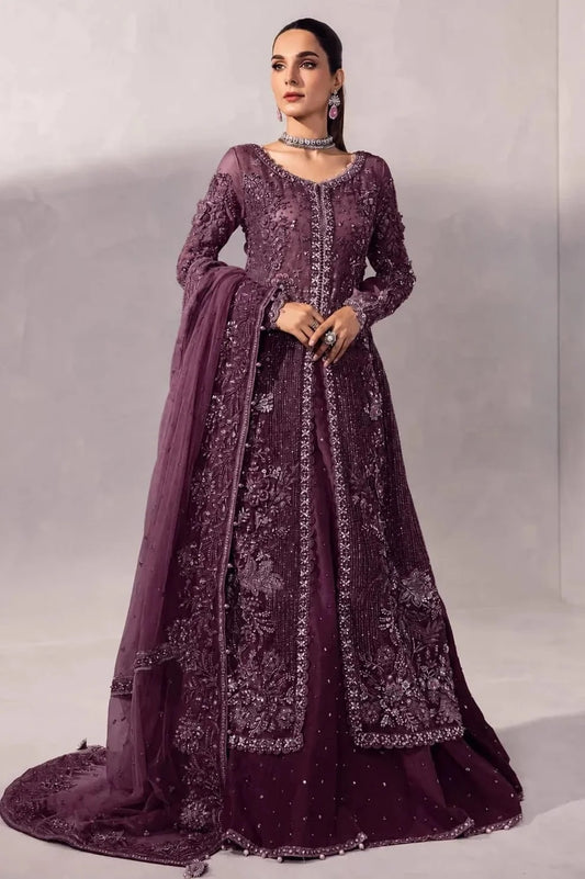 Maria B Luxury Tussle Silk Embroidered 3Pc Unstitched Suit PA-156