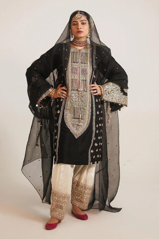 Hussain Rehar Raw Silk 3 Piece Unstitched ZEPHYR