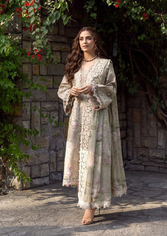 Elaf Luxury Embroidered Lawn Unstitched 3Pc Suit ELY-2A CAMELLIA