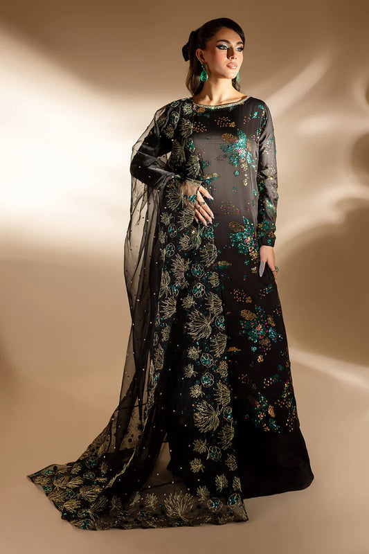 Nureh Luxury Raw Silk Unsticthed 3 Piece - TW-02 Golden Star Dust