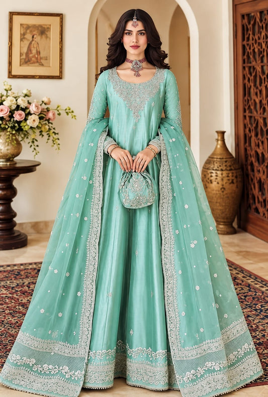 Pehnawa Luxury Sheesha Silk Embroidered 3Pc Unstitched Suit PA-305