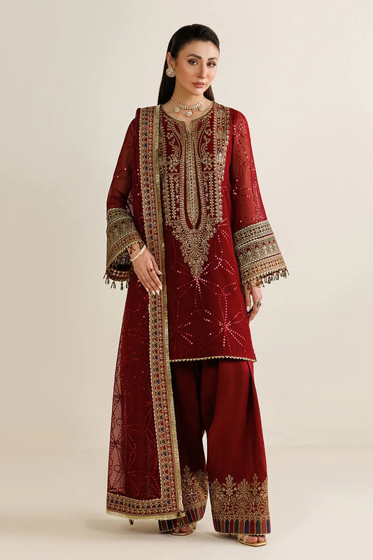 Jazmin Luxury Chiffon Embroidered 3Pc Unstitched Suit UC - 3124