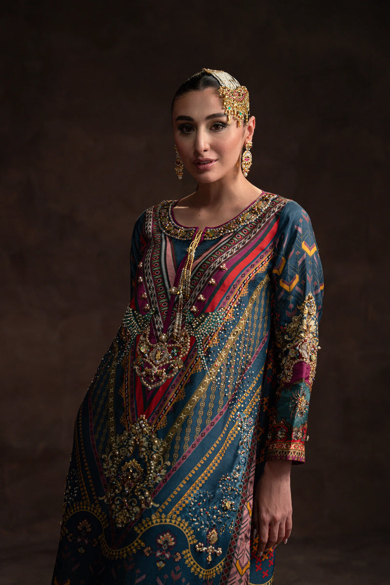 Ammara Khan Silk Formals Luxury 3 Pieces Unstitched Collection Bold Glam