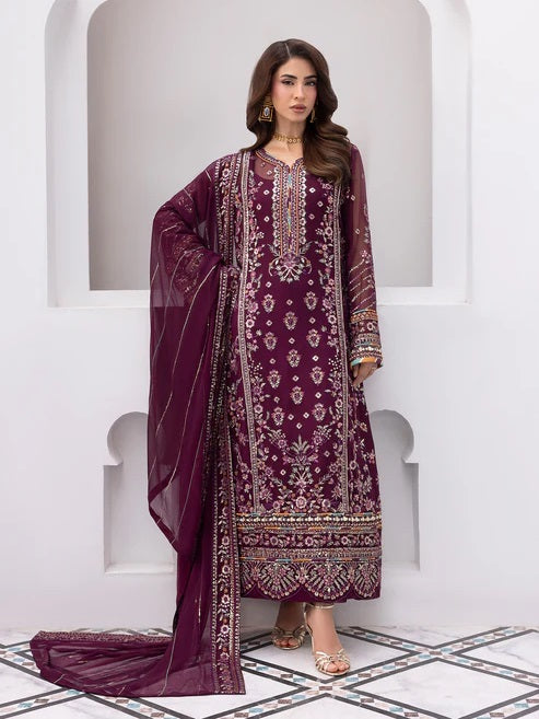 Gulaal Luxury Chiffon Embroidered Unstitched 3PC Suit-Etincelle