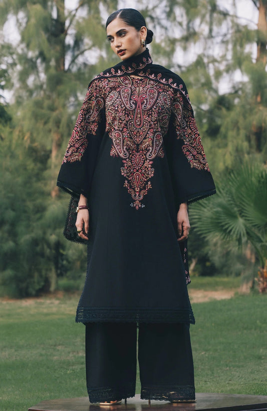 Zara Shahjahan Shab Luxury Cotton Embroidered 3Pc Unstitched Sari PA-230