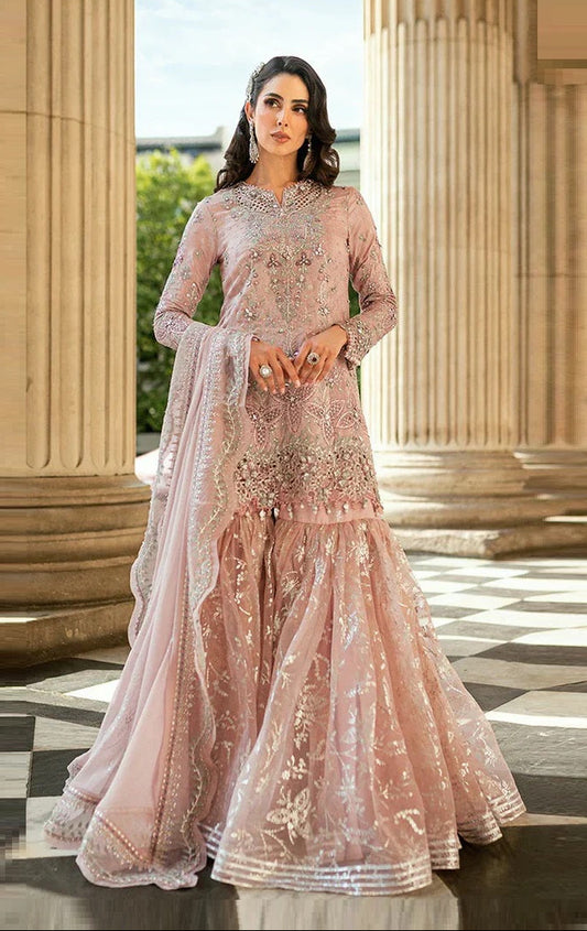 Maria.B Luxury Raw Silk Embroidered Unstitched 3 Piece - Soiree D5
