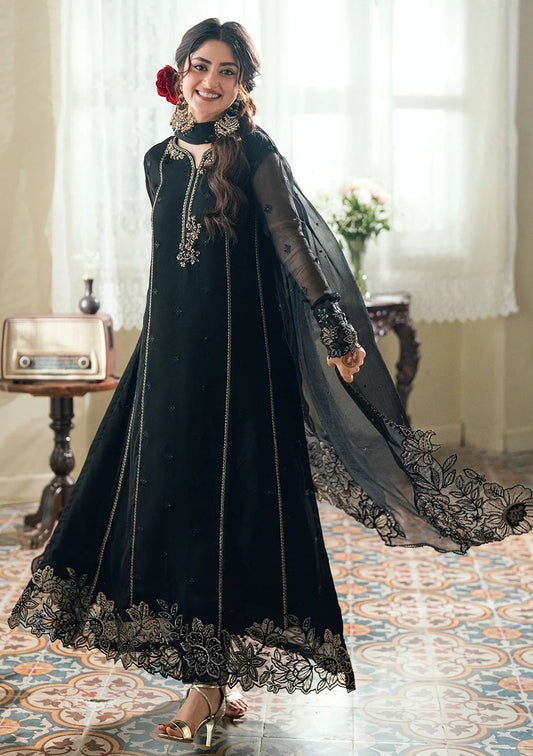 Azure Nightingale Luxury Chiffon Embroidered 3Pc Unstitched Suit PA-174