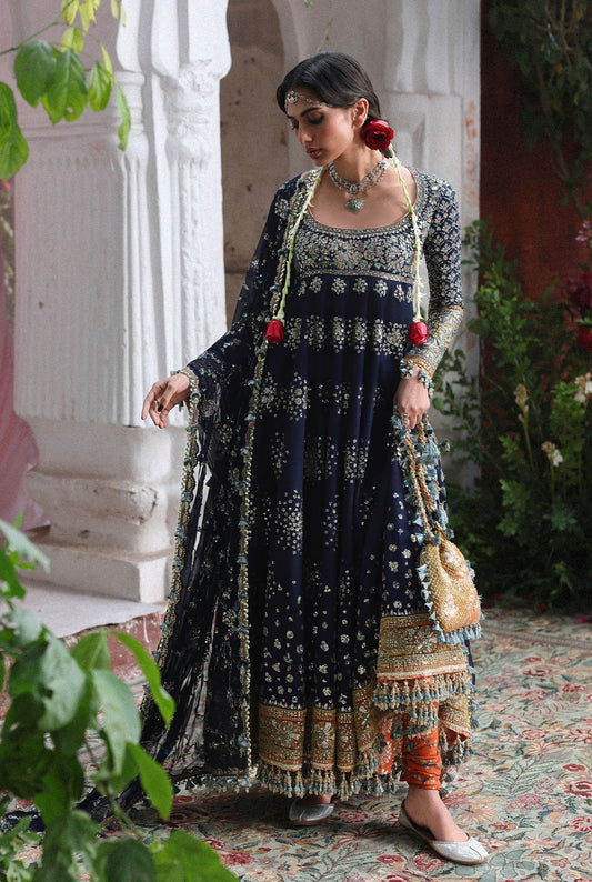 Hussain Rehar - Luxury Raw Silk Embroidered Unstitched 3 Piece - Nain Tara