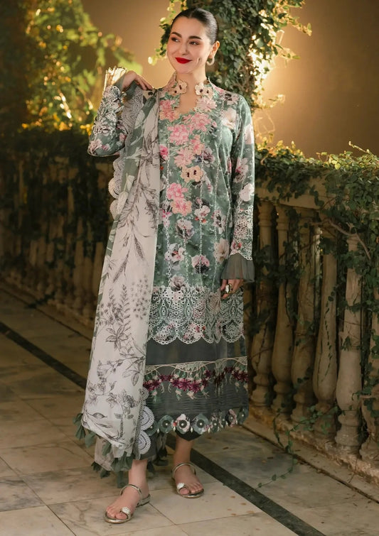 Asifa Nabeel Luxury Lawn Embroidered Unstitched 3 Piece Gulkari 25 - GKL-06 - Arabella