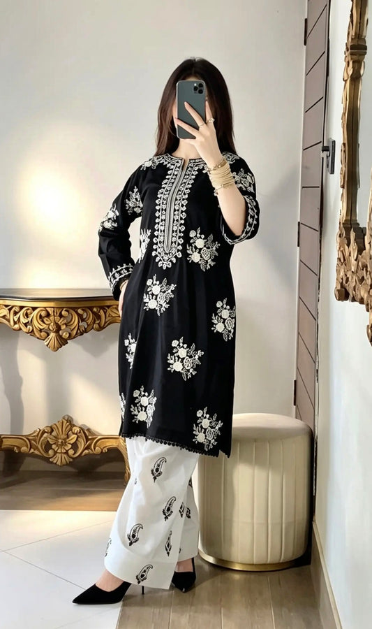Poshkari Luxury Embroidered Lawn Unstitched 3Pc Suit PA-0052