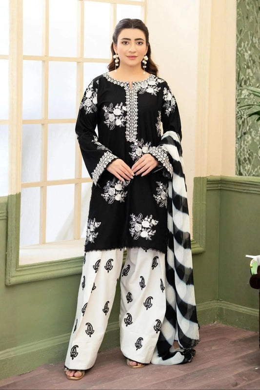 Zara Shahjahan Luxury Embroidered Lawn 3Pc Unstitched Suit