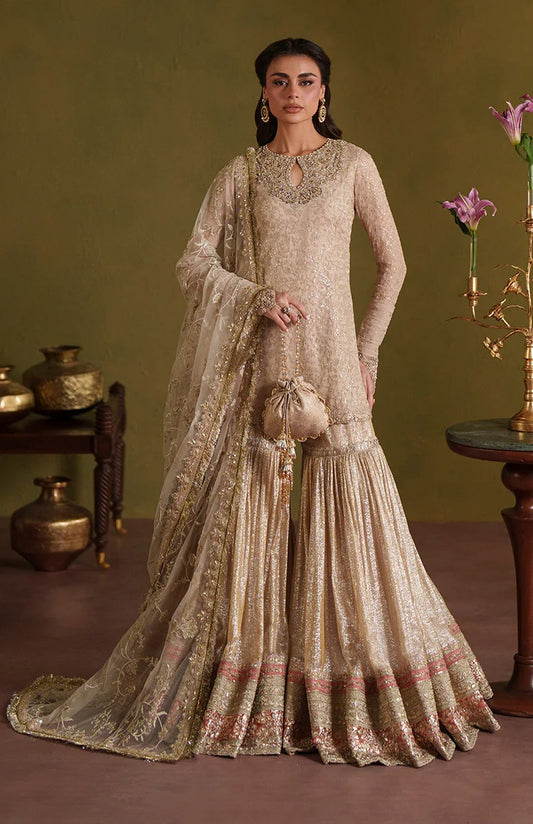 Faiza Saqlain Luxury Chiffon Embroidered 3Pc Unstitched Suit - Asfoureh - PA 0087