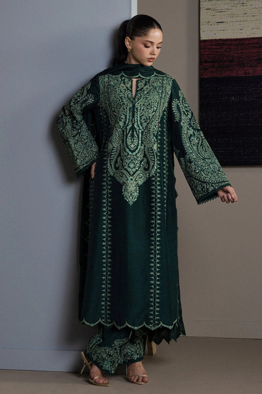 Zara Shahjahan Luxury Lawn Embroidered 3Pc Unstitched Suit - Zehra