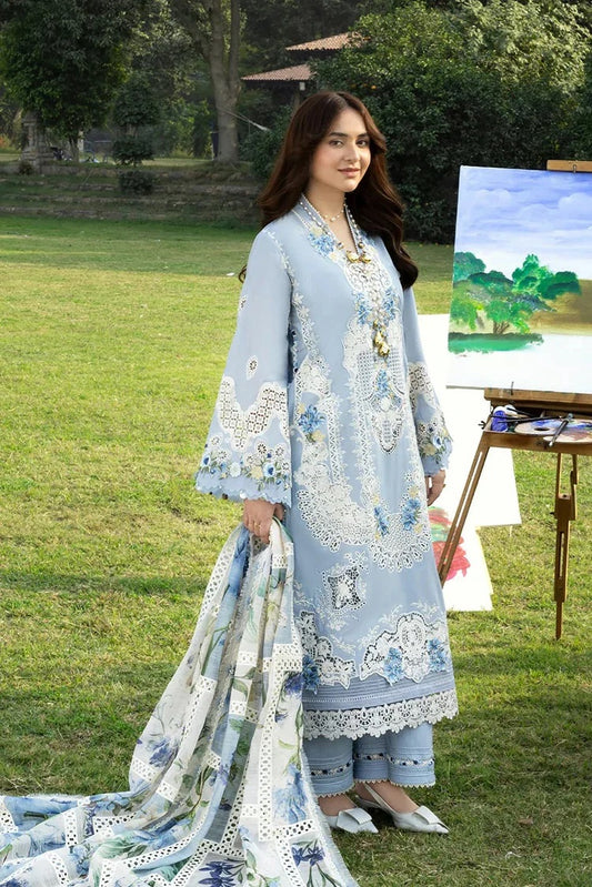Elaf Luxury Embroidered Lawn 3Pc Unstitched Suit ELY-1B SERENITY