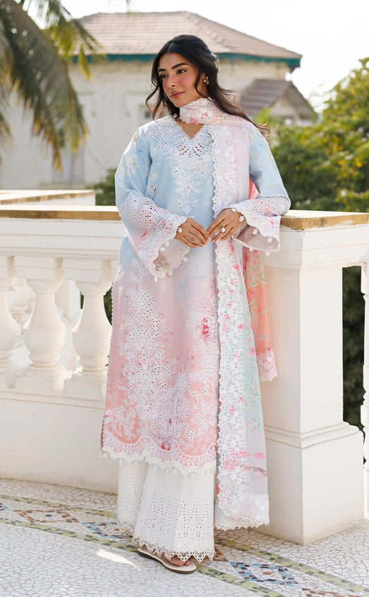 AFROZEH Luxury Embroidered Lawn 3Pc Unstitched Suit-Liloura