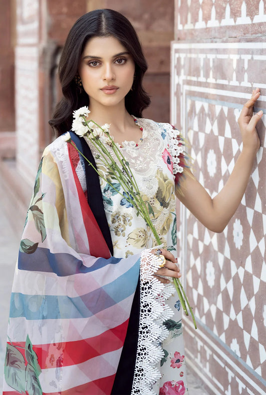 Bin Ilyas - Luxury Lawn Embroidered Unstitched 3 Piece - 2081 - A