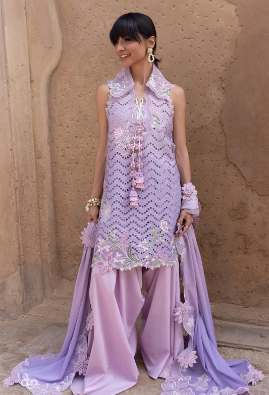 Crimson - Luxury Lawn Embroidered Unstitched 3 Piece- OMBRE LOVE - D8B