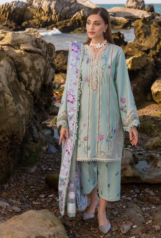 Crimson Flow Embroidered Lawn Unstitched 3Pc Suit  Floral Crush D-6A