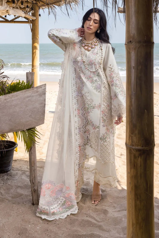 Saira Shakira Luxury Lawn Embroidered 3 Piece Unstitched Suit Dahlia - A