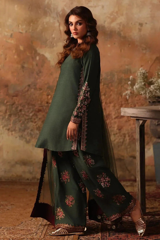 Charizma Luxury Raw Silk Embroidered 3Pc Unstitched Suit PA-316