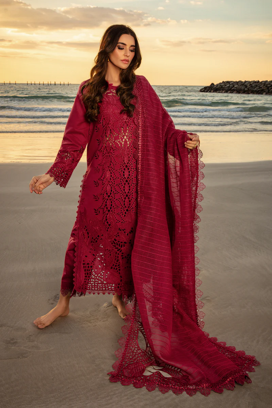 Rang Rasiya Premium Embroidered Lawn 3 Pc Unstitched Suit ALAYA Eid Collection