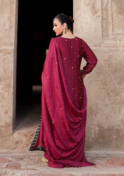 Haseen's Paimana Luxury Raw Silk Embroidered 3Pc Unstitched PA-130